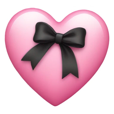 pink heart with a black bow sticker