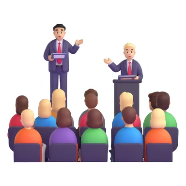 professional hair stylist giving seminar to hairdressers sticker