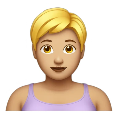 weight loss fat girl with yellow short hair and brown eyes sticker