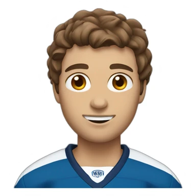 Ice hockey player with brown hair sticker