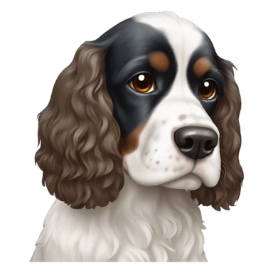 Black and white cocker spaniel blue and brown eyds sticker