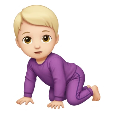 baby crawling to the side with clothes on sticker