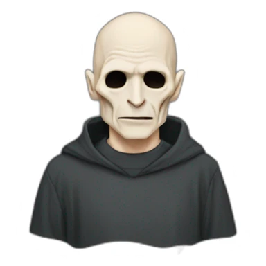 Voldemort wears a T-shirt with the word Sude on it sticker