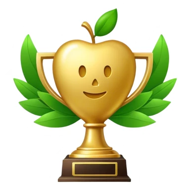 World record trophy that has a green text  message  Apple icon emoji  sticker