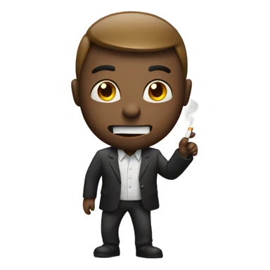 Emoji with cigarette in hand sticker