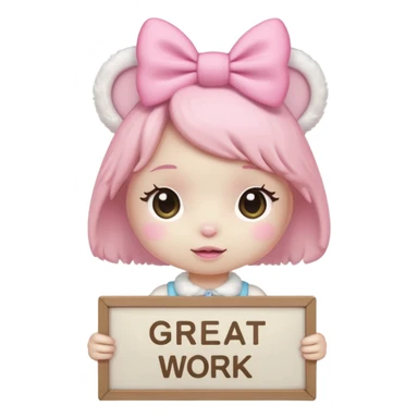 mymelody with sign that says great work sticker