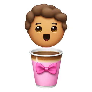 Cold coffee with a pink bow tie sticker
