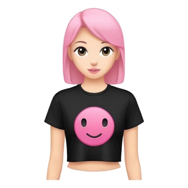 super realistic black crop t shirt only with pink logo sticker