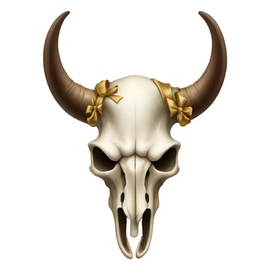 homoyoyo long horn skull with bows sticker