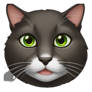 Dark brown Tuxedo cat with green eyes sticker
