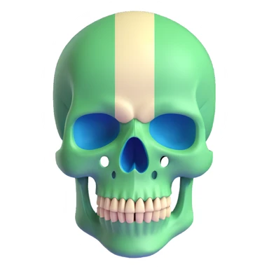 3D skull with Milwaukee Bucks colors (green, cream, blue) sticker