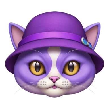 purple alien cat with no fur, and spectacles and hat sticker