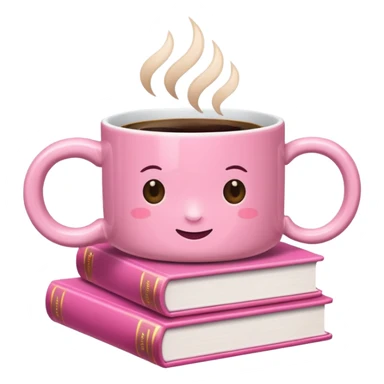 Pink Books and Cute Coffee  sticker
