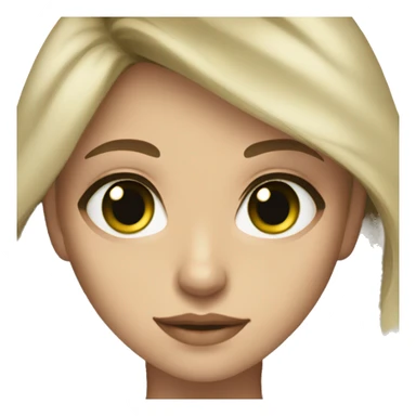 girl with dark green eyes,dark blonde hair, in aesthetic close sticker