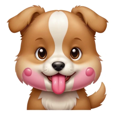 Cute puppy smacking his lips at the sight of delicious food sticker