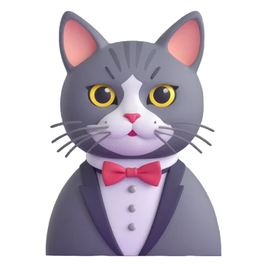 cat with bowtie sticker