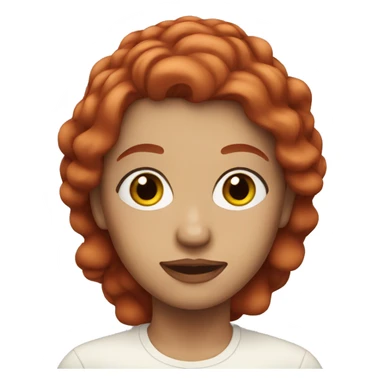 woman with red hair, with brown eyes, with cream on her face sticker