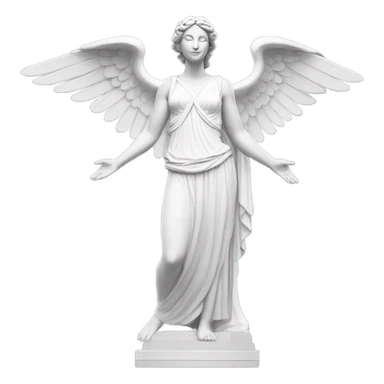 Full body White Greek goddess statue with wings sticker