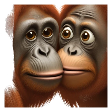 Orangutan kissing sticker