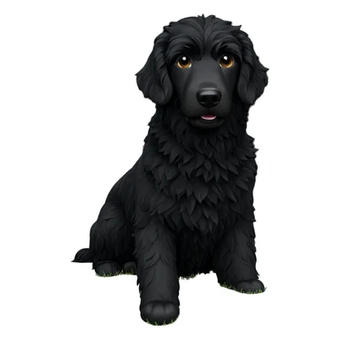 black dog on grass sticker