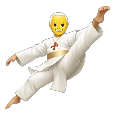 Pope kung fu kick sticker