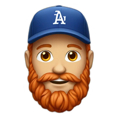 red bearded male with a baseball hat sticker