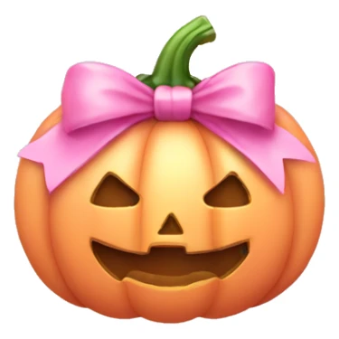 Light pink soft Pumpkin with a pink bow sticker