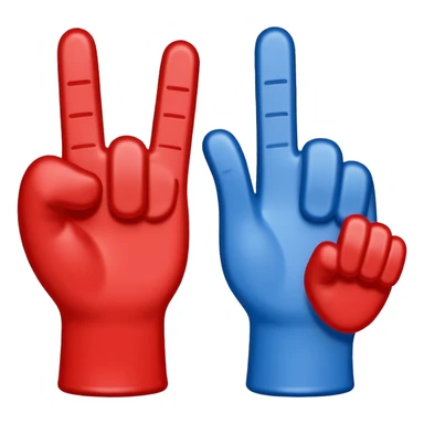 foam finger blue (#00A3E0) and red (#F9423A) sticker