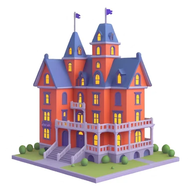 black haunted hotel sticker