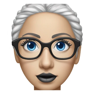 Hyper Realistic lady gaga rain on me blue eyes black glasses  sticker