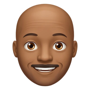 Bald black man white goatee sticker