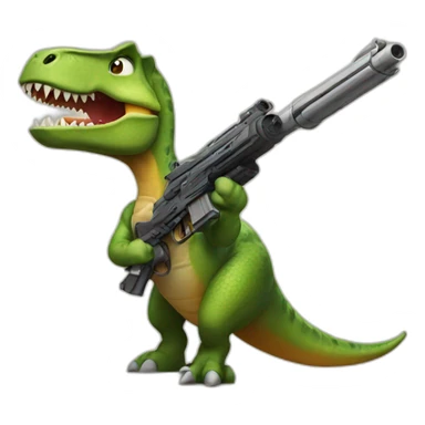 dinosaur with a gun sticker
