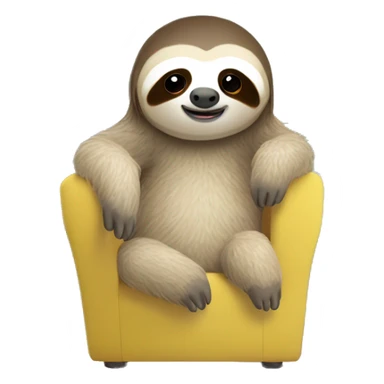 cute sloth cooling down heat in front of big fan sticker