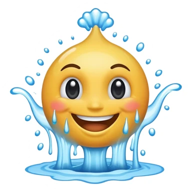 Smiling face squirting water sticker