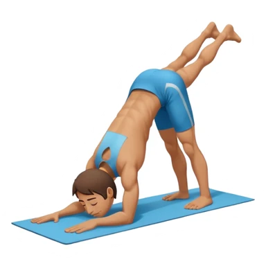 downward dog boy yoga pose sticker