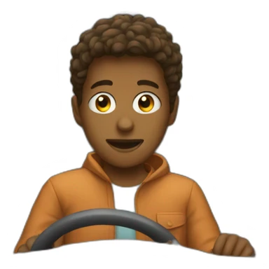 A boy driving car sticker