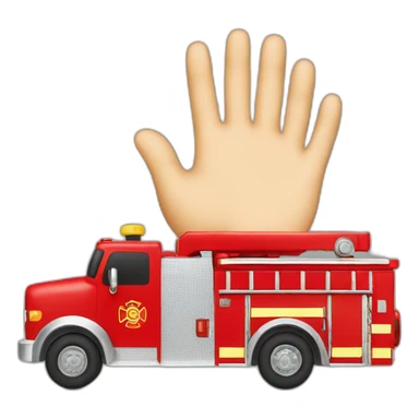 Hand touch at firetruck sticker