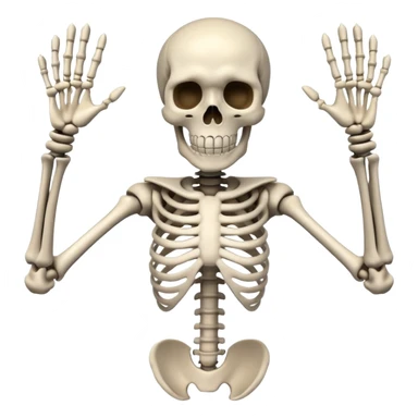 4-armed skeleton moving its hands sticker