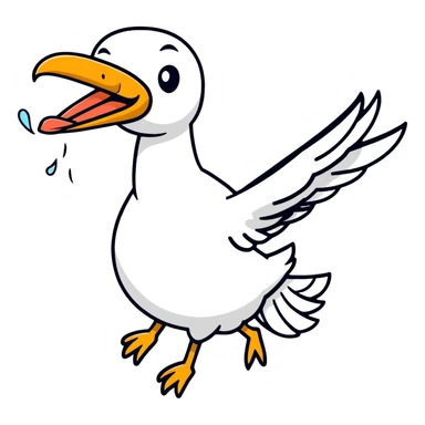 human baby in a bundle being carried by a flying stork sticker