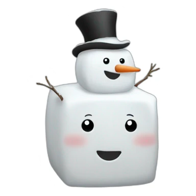 Cubic snowman sticker