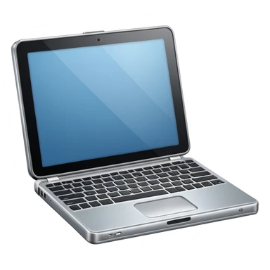 open notebook computer showing brackets {} sticker