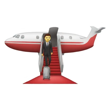 exit from airplane with a red carpet sticker
