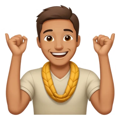 guy holding arms across neck laughing  sticker