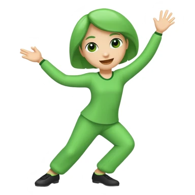 un numero 3 bailando en un fondo verde sticker