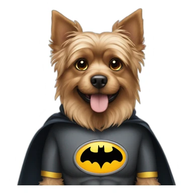 Dog male Yorkshire with Batman Costume sticker