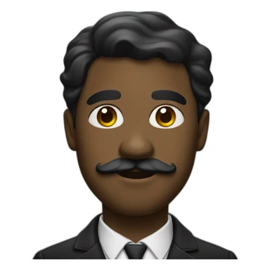 black man with chaplin mustache sticker