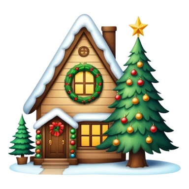 A house with a Christmas tree sticker