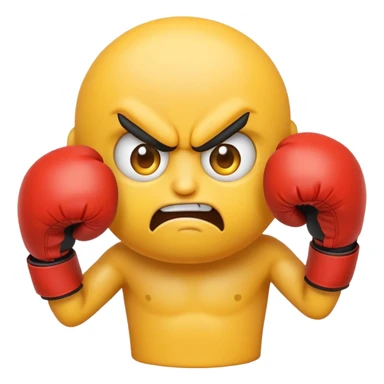 Angry emoji with boxing gloves sticker