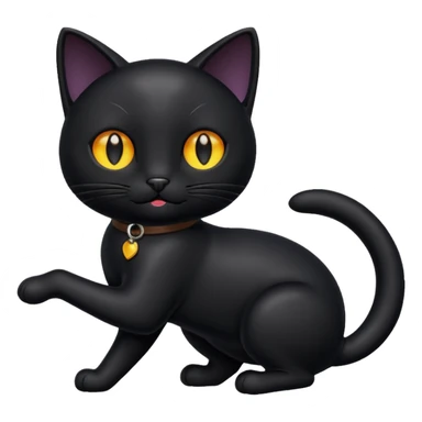 Black cat on an adventure sticker