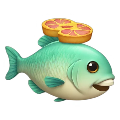 Cake in fish sticker
